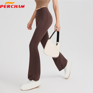 Pantaloni lunghi sportivi aderenti a vita alta svasati snellenti a gamba larga Leggings sportivi da corsa e Yoga Fitness - Product Image 6