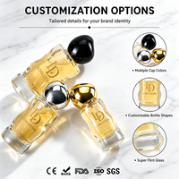 Flacon de parfum incurvé en verre transparent de luxe certifié CE 2026 personnalisé, 30ml 50ml 100ml, vide, avec capuchon pulvérisateur