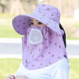 Sombrero de Sol de Ala Ancha Estilo Coreano para Mujer con Protección para el Cuello, Malla Transpirable, Sombrero de Verano para Exteriores - Product Image 3