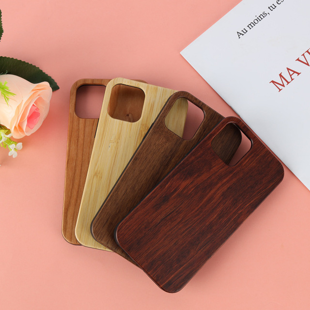 For iPhone 15 14 13 12 Plain Blank Wood Phone Case Cover for iPhone 16 Pro 17 Case Wood Bulk Cell Phone Cases Laser Logo Wooden