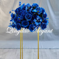 EG-FB-BL06 Boule de fleurs en soie bleu royal de haute qualité personnalisée pour les centres de table de mariage et les décorations d'événements