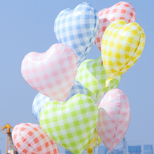 Globos de Aluminio con Forma de Corazón a Cuadros de 18 Pulgadas para Decoración de Fiestas de Cumpleaños - Product Image 3