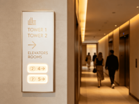 Système de signalisation modulaire extérieur SERENA SS-06 avec éclairage LED pour bâtiments commerciaux, hôpitaux et parkings