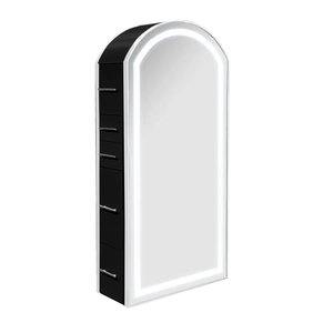 Espejo Ovalado Moderno para Salón de Belleza con Almacenamiento <span class=keywords><strong>Oculto</strong></span>, Unidad de Espejo para Estudio de Belleza, Estación de Almacenamiento con Espejo para Salón - Product Image 5