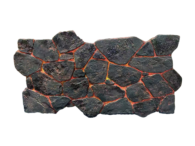 3D PU Faux Magma Lava Stone Panel Glowing Effect Decorative Volcanic Rock Wall Board for Bar Theme Park Stage Background