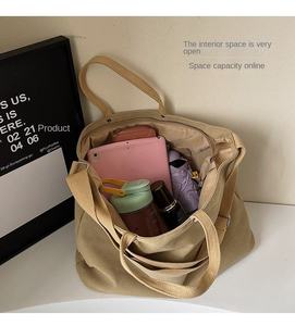 Customizable women's casual canvas handbag, <b>large</b> capacity shoulder <b>bag</b>, fashionable shopping <b>bag</b> - Product Image 6