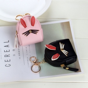 <b>Cute</b> Mini PU Leather Keychain Bag and Coin Purse <b>Wallet</b> with Zipper Closure Wholesale for Girls Candy Pattern - Product Image 2