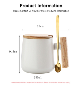 Boîte-cadeau de cuillère à remuer et <span class=keywords><strong>bambou</strong></span> exquis <span class=keywords><strong>noir</strong></span> de logo personnalisé tasse de tasse à café en céramique de luxe de poignée en bois avec le couvercle en bois - Product Image 3