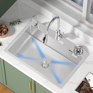 Thickened 304 Stainless Steel Kitchen Sink Single Bowl Undermount Wash Basin for Washing Dishes and Vegetables - Product Image 4