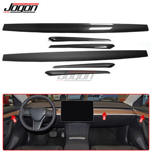 Gerçek karbon Fiber İç kapı paneli Trim kol dayama Dashboard konsolu Tesla için kapak Model <span class=keywords><strong>3</strong></span> Y 2021 2022 dekorasyon aksesuarları - Product Image 1