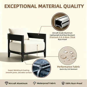 Ensemble <span class=keywords><strong>de</strong></span> canapés d'extérieur en aluminium, fauteuil pivotant moderne avec coussin imperméable pour <span class=keywords><strong>jardin</strong></span>, villa, meubles <span class=keywords><strong>de</strong></span> <span class=keywords><strong>jardin</strong></span> - Product Image 2