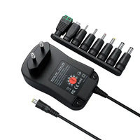 Adaptateur secteur multifonction 30W en matériau PC, transformateur DC réglable US/EU, 3-12V, 6 ports pour ordinateur portable