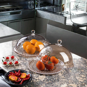 Fruit Tray Cover Transparent Acrylic Plastic Food Dust Cover Snacks Display Dessert <b>Serving</b> Dinnerware Sets Classic Back School - Product Image 3