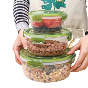 Juego de Recipientes Clásicos para Almacenamiento de Alimentos de Plástico PP Aptos para Microondas, para Refrigerador, Almuerzo, Frutas, <span class=keywords><strong>Carne</strong></span>, Miel - Product Image 1