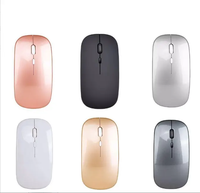 Souris sans fil mince avec rétroéclairage RVB, souris d'ordinateur silencieuse rechargeable 2,4 G