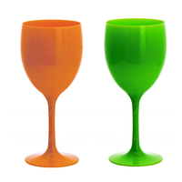 Verre à vin à long pied en acrylique SAN et Tritan MS, 340 ml, sans BPA, en plastique, coloré