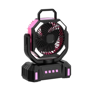 Ventilateur portable multifonctionnel à énergie solaire 20000mAh rechargeable USB avec batterie externe LED, télécommande, pour usage extérieur, camping - Product Image 1