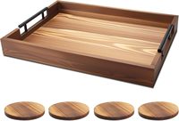 Décoration d'intérieur, plateaux en bois faits à la main personnalisables, grands plateaux pour bijoux, fruits, en-cas, nourriture, café, avec poignées en métal