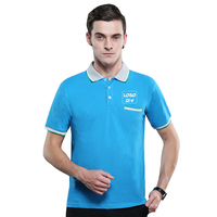 Op maat gemaakte bedrukte logo katoen polyester kleurrijke kraag korte mouw poloshirt heren werkkleding golf polo shirt