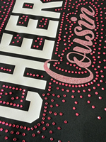T-shirt de gymnastique pour jeunes, personnalisé OEM/ODM, pour la danse et le cheerleading, avec strass, décontracté, en coton, design multicolore