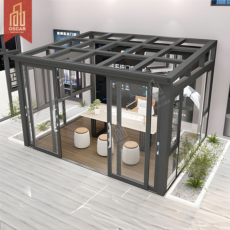 Sunroom Freestanding Outdoor Glass Houses Conservatory Winter Garden  Portable Solarium Prefab for Sale Aluminium Frame