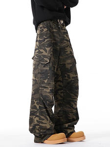 Pantalon cargo camouflage pour homme, léger, taille mi-haute, printemps automne, nouveau jean américain de rue, coupe droite, ample, jambe large, décontracté - Product Image 6
