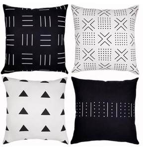 Fodere per <span class=keywords><strong>cuscini</strong></span> stampate geometriche Boho in bianco e nero di vendita calda per la decorazione domestica - Product Image 3