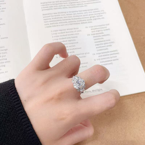 <span class=keywords><strong>Anillo</strong></span> de <span class=keywords><strong>Oro</strong></span> Blanco de 18K con Diamante Moissanita de Laboratorio de 5 Quilates y Lazo de Lujo, Anillos para Hombre de Acero Inoxidable - Product Image 5