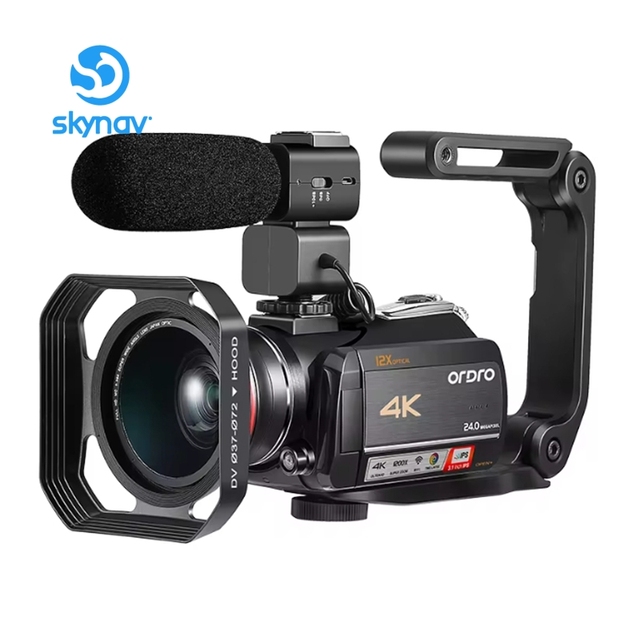 ORDRO AC5 UHD Mirrorless Instant Camcorder 12X Optical Zoom Camera Built-in WiFi 4K Professional Video Camera