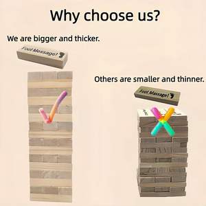 لعبة برج المكعبات بالإسبانية والفرنسية والألمانية للأزواج البالغين، لعبة لوحية ممتعة بتصميم متهاوٍ ومتراص للعشاق مناسبة لغرفة النوم (48 قطعة) - Product Image 2