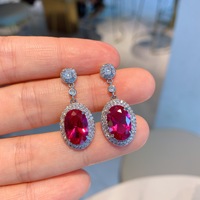 ZooYing – bijoux de luxe éblouissants en cristal blanc Zircon pour femmes, cadeau Royal Vintage ovale Pigeon sang éternité anneau collier boucle d'oreille