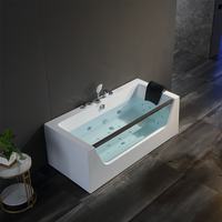 Baignoire autoportante en acrylique GG290 avec hydromassage, installation facile, certifiée CE, design moderne et minimaliste, idéale pour appartement et entrepôt