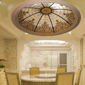 Éclairage de plafond personnalisé de style européen en verre Tiffany Skyline, bloc de verre massif en forme de dôme pour hall et réception - Product Image 3