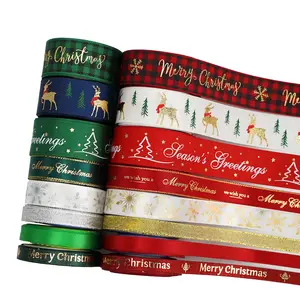 Заказные блестящие ленты с логотипом из органзы, рождественские украшения, льняные ленты смешанного стиля, атласные ленты в горошек с рисунком