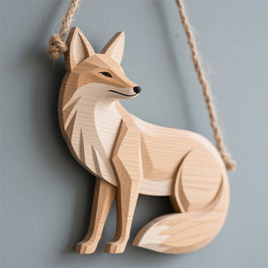Dekorasi patung kayu rumah patung kustom dekorasi ruang tamu kayu gantung Nordic ukiran kayu kerajinan hewan - Product Image 5