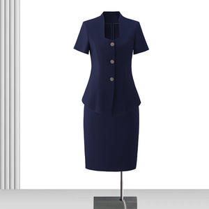 Costume <span class=keywords><strong>d</strong></span>'été bleu marine pour femmes haut de gamme Salon de beauté vêtements de <span class=keywords><strong>travail</strong></span> professionnels blazers minces à manches courtes <span class=keywords><strong>d</strong></span>'<span class=keywords><strong>esthéticienne</strong></span> pour femmes - Product Image 1