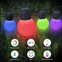 G40 Étanche Jardin Extérieur Mariage Camping Fête Décoration RGB Smart Globe Ampoule 10m 48ft LED Guirlande Festoon Holiday String Light
