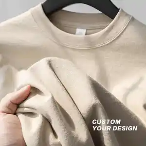 Personalizzazione all'ingrosso di 100% t-shirt bianche di puro cotone, tshirt oversize da uomo tessuto a maglia bianco ordinario