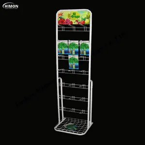 Wholesale Customised With Basket Floor Standing Metal Wire Hook Hanging Seed Display Rack