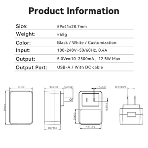 Chargeur mural USB 5V <span class=keywords><strong>1A</strong></span> à port unique USB-A, norme médicale UL 60601-1, pour dispositifs et instruments médicaux - Product Image 3