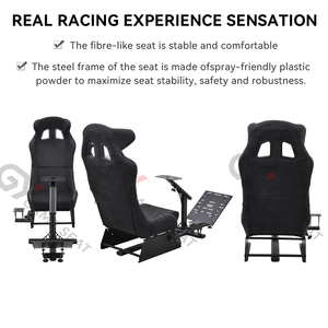 GY044 Asiento negro plegable Coche Juego de carreras Silla Simulador de conducción Asiento Cabina para modelos universales - Product Image 5