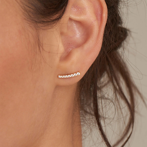CANNER Prix de Gros Boucles d'Oreilles Plaqué Or 14k 18k Bijoux Argent 925 Zircon Pavé Longues Boucles d'Oreilles Clous pour Femme - Product Image 4