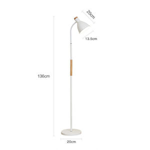 Lampe de sol moderne minimaliste en métal, E27 LED, hauteur réglable, abat-jour conique, couleur blanc noir, usage résidentiel - Product Image 5