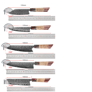 Juego de 5 <span class=keywords><strong>cuchillos</strong></span> de cocina Damasco con caja, núcleo japonés VG10 de 67 capas, juego de <span class=keywords><strong>cuchillos</strong></span> de chef ultra afilados con mango de resina, regalo para cocineros - Product Image 6