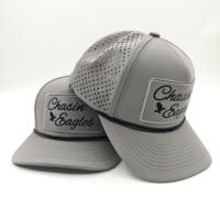 Casquette de baseball et de golf haut de gamme, sportive, imperméable, avec patch brodé tissé, perforations découpées au laser, cordon personnalisé, motifs Léopard, Dobby, Fruit