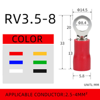 Connecteur de câble fourche série RV certifié UL, isolé en PVC, à sertissage facile, en cuivre étamé
