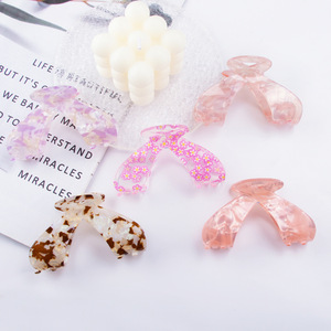 Pince à cheveux en forme d'aile de papillon, cristal rose, motif floral délicat, nouvelle arrivée de novembre, 8 cm, pince requin - Product Image 2