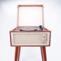 Koper Phono Gramophone speaker Stereo Retro antik Surround 4 kaki 3 kecepatan Audio Bluetooth sistem suara pemutar vinil