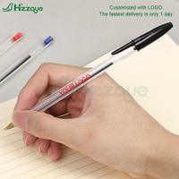 Stylo à bille en plastique bon marché avec logo personnalisé 1.00mm noir bleu rouge personnalisé