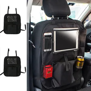 Bolsa colgante de varios bolsillos para asiento trasero de coche, organizador impermeable con pantalla táctil, bolsa de almacenamiento